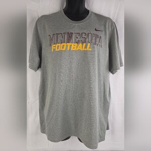 Nike Dri-Fit Minnesota Golden Gophers Football T-Shirt Gray Size Large C-1571